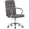 Sedia Operativa TENDER, Struttura in Metallo, Design Moderno, Tessuto Grigio Scuro