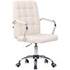 Sedia Operativa TENDER, Struttura in Metallo, Design Moderno, Tessuto Beige