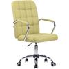 Sedia Operativa TENDER, Struttura in Metallo, Design Moderno, Tessuto Verde