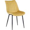 Sedia per Sala d'Attesa ZEFIR, Elegante, Struttura in Acciaio, Seduta in Velluto Giallo