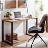 Scrivania di Design KODY, Struttura in Metallo, 120x76x60 cm, Legno color Rovere