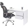 Scrivania di Design NELSY, Design Moderno, 120x50x75cm, in Legno Bianco Lucido