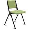 Sedia Ospiti CARINA, Impilabile, Agganciabile, Gambe Nere, Tessuto Verde