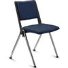 Sedia Conferenze CARINA, Impilabile, Agganciabile, Gambe Cromate, Pelle Blu