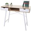 Scrivania NILSA, Design nordico, 100x40x80 cm, Legno Marrone e Bianco