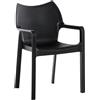 Sedia Ospiti SAMOS, Design Moderno, Impilabile, Fino a 160 kg, Nero