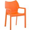 Sedia Ospiti SAMOS, Design Moderno, Impilabile, Fino a 160 kg, Arancione