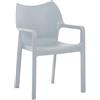 Sedia Ospiti SAMOS, Design Moderno, Impilabile, Fino a 160 kg, Grigio Chiaro