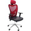 Sedia Ergonomica ZELIA, sostegno lombare imbottito, base in metallo, 8 ore, rosso