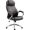 Poltrona da Ufficio CRISTOBAL, Ergonomica e Confortevole, Base in Metallo, Vera Pelle, Marrone