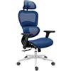 Sedia Ergonomica VICTORY, Regolabile, in Tessuto Blu