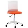 Sedia Per Ufficio TURY, Struttura Bianca, Comoda e Pratica, in Pelle Arancione