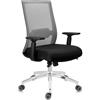 Sedia da Ufficio NIXON, Ergonomica, Supporto Lombare, Rete e Tessuto Grigio