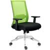 Sedia da Ufficio NIXON, Design Innovativo, Rete e Tessuto Verde