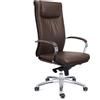 Poltrona Da Ufficio SENATOR, Design Elegante e Moderno, Confortevole, Pelle Marrone