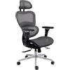 Sedia Ergonomica VICTORY PRO, Regolabile, Certificata, Massimo Comfort, in Rete, Grigio