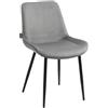 Sedia Ospiti VICKY, Gambe in Metallo Nero, Comoda e Di Design, Velluto Grigio