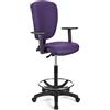 Sgabello da Lavoro CALIPSO PLUS PELLE in Viola