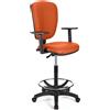 Sgabello da Lavoro CALIPSO PLUS PELLE in Arancione