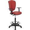 Sgabello da Lavoro CALIPSO PLUS PELLE in Rosso