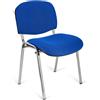 Sedia per Sala Attesa MOBY BASE, Impilabile, in Blu, gambe Cromate
