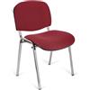 Sedia per Sala Attesa MOBY BASE, in Bordeaux e gambe Cromate