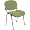 Sedia per Sala Attesa MOBY BASE, in Verde e gambe Cromate