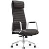 Poltrona di Design ASPERA, Ergonomica, Struttura in Metallo, Rivestimento in Vera Pelle, Marrone