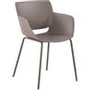 Sedia per Sala D'attesa RIKO, Design Moderno, Comoda ed Elegante, Polipropilene, Tortora