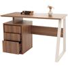 Scrivania HESSEN, con Cassettiera, 118x58x77cm, Pratica ed Elegante, Legno color Noce