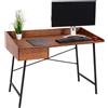 Scrivania PHOENIX, Stile Industriale, Pratica e Versatile, 114x98x60, Legno e Metallo, color Noce