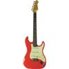 Eko Chitarra Elettrica Vintage Relic HSS Eko Aire Fiesta Red con Push Pull