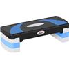 HOMCOM Fitness Fitness aerobic regolabile in altezza 10/15/20 cm superficie antiscivolo 80x31x20 cm nero blu