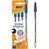 BIC BLISTER 4 CRISTAL ORIGINAL BLU