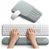 VAYDEER Set di Supporti per Polsi - Tappetino Mouse e Tastiera Ergonomico con Memory Foam, Ideale per Ufficio e Gaming, Grigio