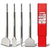 SCHWABENBACH® SDS Plus - Set di 4 scalpelli da 250 mm, scalpello piatto da 50 mm, scalpello piatto da 50 mm + 25 mm + scalpello a punta - Scalpello SDS-Plus universale per martelli perforatori