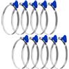 POWERTEC 70260 - Fascetta stringitubo a chiave da 10 cm, regolabile, in acciaio inox, per collettori di polveri e sfiato dell'asciugatrice, confezione da 10, blu