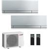 MITSUBISHI ELECTRIC CONDIZIONATORE MITSUBISHI KIRIGAMINE ZEN SILVER DUAL SPLIT 12000+12000 BTU INVERTER R32 MXZ-2F53VF A+++ WIFI
