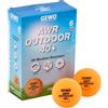 GEWO AWR Outdoor 40+ - Palline da Ping Pong in plastica Impermeabile per Esterni, di Alta qualità, Resistenti alle intemperie, Diametro 40 mm, Confezione da 6 Pezzi, Arancione