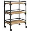 Syfax Carrello da Cucina Rovere artigianale 50 x 35 x 75.5 cm