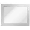 Durable 487023 Duraframe A6, Cornice Espositiva Adesiva, per Superfici Lisce e Solide, Formato A6, Confezione da 2 Pezzi, Argento