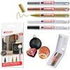 Edding 780 Marcatore a Vernice Lucida, Nero, Bianco, Oro, Argento, Rame (Metallizzato), Set da 5 Pennarelli, Punta Rotonda Extra-Fine 0,8 Mm, Impermeabile, Coprente, Bullet Journals, Lettering