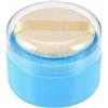 Upstore Contenitore in plastica per piumino da borotalco per bambini, portatile, ricaricabile, con colino e piumino per borotalco, colore: blu