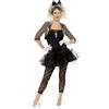 Smiffys Costume da Wild Child anni '80, Nero, Giacca, top, tutù, leggings, guanti e fascia Halloween