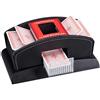 Relaxdays Mescolatore Automatico di Carte da Gioco, 2 Mazzi, Similpelle, Macchina Mischia Carte, Nero