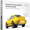 FRANZIS 67273 - Calendario dell'Avvento Porsche 911 Carrera RS 2.7, modello in scala 1:24, con base sonora e libro di accompagnamento a 52 pagine