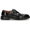 GREEN GEORGE Stringata uomo nera in pelle
