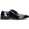 NEROFUMO Stringata uomo blu in pelle