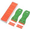 FOSHIO 2 PCS Raschietti in plastica con 100 Lame in raschietto in plastica, Raschietto plastica dura, Rimozione Adesivo in plastica, Rimozione della Colla in Vinile (verde)