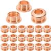 PATIKIL 20pz Occhielli Solidi in Ottone da 5 Mm (1/5), Occhielli Autoportanti con Superficie Arco e Rondella per Scarpe Abbigliamento Borse Artigianato in Pelle, Oro Rosa